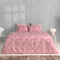 Zohome Dekbedovertrek Nicolina - Bedlinnen met Takken print - 140x220 - Roze - Dekbedhoes van 100% Katoen