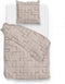 Zohome Dekbedovertrek Nojiz - Bedlinnen met Abstract print - 260x220 - Natural - Dekbedhoes van 100% Katoen-Flanel