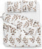 Zohome Dekbedovertrek Novi - Bedlinnen met Bloemen print - 200x220 - Natural - Dekbedhoes van 100% Katoen-Flanel