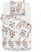 Zohome Dekbedovertrek Novi - Bedlinnen met Bloemen print - 200x220 - Natural - Dekbedhoes van 100% Katoen-Flanel