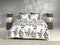 Zohome Dekbedovertrek Novi - Bedlinnen met Bloemen print - 200x220 - Natural - Dekbedhoes van 100% Katoen-Flanel