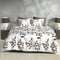 Zohome Dekbedovertrek Novi - Bedlinnen met Bloemen print - 200x220 - Natural - Dekbedhoes van 100% Katoen-Flanel