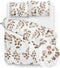 Zohome Dekbedovertrek Novi - Bedlinnen met Bloemen print - 260x220 - Natural - Dekbedhoes van 100% Katoen-Flanel