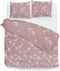Zohome Dekbedovertrek Ornella - Bedlinnen met Bladeren print - 240x220 - Roze - Dekbedhoes van 100% Katoen