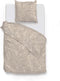 Zohome Dekbedovertrek Paisley-di-Lino - Abstract Bedlinnen - 140x220 - Beige - Dekbedhoes van 100% Katoen