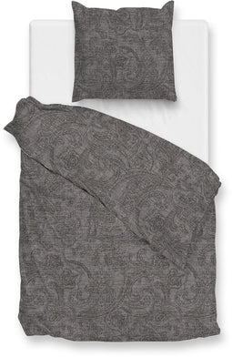 Zohome Dekbedovertrek Paisley-di-Lino - Abstract Bedlinnen - 140x220 - Grijs - Dekbedhoes van 100% Katoen