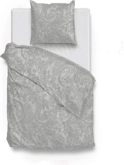 Zohome Dekbedovertrek Paisley-di-Lino - Abstract Bedlinnen - 140x220 - Grijs - Dekbedhoes van 100% Katoen