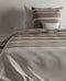 Zohome Dekbedovertrek Paxton - Bedlinnen met Strepen print - 140x220 - Taupe - Dekbedhoes van 100% Katoen