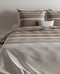 Zohome Dekbedovertrek Paxton - Bedlinnen met Strepen print - 140x220 - Taupe - Dekbedhoes van 100% Katoen
