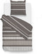 Zohome Dekbedovertrek Paxton - Bedlinnen met Strepen print - 140x220 - Taupe - Dekbedhoes van 100% Katoen