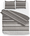 Zohome Dekbedovertrek Paxton - Bedlinnen met Strepen print - 240x220 - Taupe - Dekbedhoes van 100% Katoen