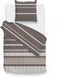 Zohome Dekbedovertrek Paxton - Bedlinnen met Strepen print - 240x220 - Taupe - Dekbedhoes van 100% Katoen