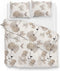 Zohome Dekbedovertrek Pelia - Bedlinnen met Bloemen print - 140x220 - Natural - Dekbedhoes van 100% Katoen-Flanel