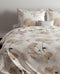 Zohome Dekbedovertrek Pelia - Bedlinnen met Bloemen print - 140x220 - Natural - Dekbedhoes van 100% Katoen-Flanel