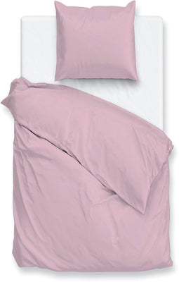 Zohome Dekbedovertrek Percalle - Effen Bedlinnen - 140x220 - Roze - Dekbedhoes van 100% Katoen-Perkal