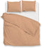 Zohome Dekbedovertrek Percalle - Effen Bedlinnen - 240x220 - Beige - Dekbedhoes van 100% Katoen-Perkal