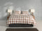Zohome Dekbedovertrek Quattro-di-Lino - Bedlinnen met Ruiten - 140x220 - Beige - Dekbedhoes van 100% Katoen