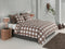 Zohome Dekbedovertrek Quattro-di-Lino - Bedlinnen met Ruiten - 140x220 - Taupe - Dekbedhoes van 100% Katoen