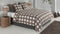 Zohome Dekbedovertrek Quattro-di-Lino - Bedlinnen met Ruiten - 140x220 - Taupe - Dekbedhoes van 100% Katoen