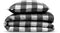 Zohome Dekbedovertrek Quattro-di-Lino - Bedlinnen met Ruiten - 200x220 - Grijs - Dekbedhoes van 100% Katoen