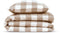 Zohome Dekbedovertrek Quattro-di-Lino - Bedlinnen met Ruiten - 200x220 - Beige - Dekbedhoes van 100% Katoen