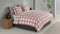 Zohome Dekbedovertrek Quattro-di-Lino - Bedlinnen met Ruiten - 200x220 - Roze - Dekbedhoes van 100% Katoen