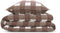 Zohome Dekbedovertrek Quattro-di-Lino - Bedlinnen met Ruiten - 240x220 - Taupe - Dekbedhoes van 100% Katoen
