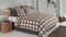 Zohome Dekbedovertrek Quattro-di-Lino - Bedlinnen met Ruiten - 240x220 - Taupe - Dekbedhoes van 100% Katoen