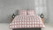 Zohome Dekbedovertrek Quattro-di-Lino - Bedlinnen met Ruiten - 240x220 - Roze - Dekbedhoes van 100% Katoen