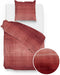 Zohome Dekbedovertrek Rooney - Bedlinnen met Strepen print - 140x220 - Rood - Dekbedhoes van 100% Katoen