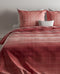 Zohome Dekbedovertrek Rooney - Bedlinnen met Strepen print - 240x220 - Rood - Dekbedhoes van 100% Katoen