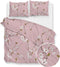 Zohome Dekbedovertrek Rossa - Bedlinnen met Bloemen print - 140x220 - Roze - Dekbedhoes van 100% Katoen-Flanel