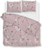 Zohome Dekbedovertrek Rossa - Bedlinnen met Bloemen print - 260x220 - Roze - Dekbedhoes van 100% Katoen-Flanel