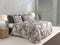Zohome Dekbedovertrek Ruffina - Bedlinnen met Bladeren print - 200x220 - Taupe - Dekbedhoes van 100% Katoen
