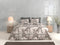 Zohome Dekbedovertrek Ruffina - Bedlinnen met Bladeren print - 260x220 - Taupe - Dekbedhoes van 100% Katoen