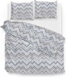 Zohome Dekbedovertrek Samanta - Bedlinnen met Abstract print - 260x220 - Blauw - Dekbedhoes van 100% Katoen