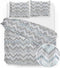Zohome Dekbedovertrek Samanta - Bedlinnen met Abstract print - 260x220 - Blauw - Dekbedhoes van 100% Katoen