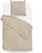 Zohome Dekbedovertrek Satinado - Effen Bedlinnen - 140x220 - Beige - Dekbedhoes van 100% Katoen-Satijn