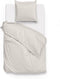 Zohome Dekbedovertrek Satinado - Effen Bedlinnen - 140x220 - Off-White - Dekbedhoes van 100% Katoen-Satijn