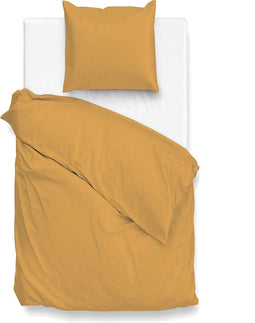 Zohome Dekbedovertrek Satinado - Effen Bedlinnen - 140x220 - Oranje - Dekbedhoes van 100% Katoen-Satijn
