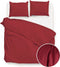 Zohome Dekbedovertrek Satinado - Effen Bedlinnen - 140x220 - Rood - Dekbedhoes van 100% Katoen-Satijn