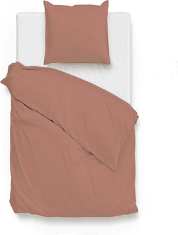 Zohome Dekbedovertrek Satinado - Effen Bedlinnen - 140x220 - Roze - Dekbedhoes van 100% Katoen-Satijn