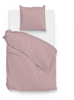 Zohome Dekbedovertrek Satinado - Effen Bedlinnen - 140x220 - Roze - Dekbedhoes van 100% Katoen-Satijn