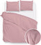 Zohome Dekbedovertrek Satinado - Effen Bedlinnen - 140x220 - Roze - Dekbedhoes van 100% Katoen-Satijn