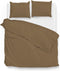 Zohome Dekbedovertrek Satinado - Effen Bedlinnen - 140x220 - Taupe - Dekbedhoes van 100% Katoen-Satijn