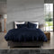 Zohome Dekbedovertrek Satinado - Effen Bedlinnen - 200x220 - Blauw - Dekbedhoes van 100% Katoen-Satijn
