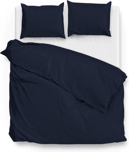 Zohome Dekbedovertrek Satinado - Effen Bedlinnen - 240x220 - Blauw - Dekbedhoes van 100% Katoen-Satijn