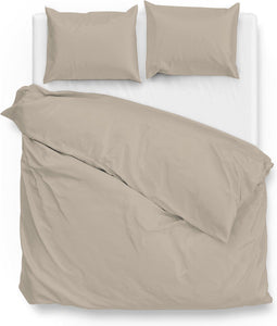 Zohome Dekbedovertrek Satinado - Effen Bedlinnen - 260x220 - Beige - Dekbedhoes van 100% Katoen-Satijn