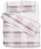 Zohome Dekbedovertrek Scout - Bedlinnen met Ruiten print - 240x220 - Roze - Dekbedhoes van 100% Katoen