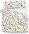 Zohome Dekbedovertrek Shae - Bedlinnen met Bloemen print - 140x220 - Wit - Dekbedhoes van 100% Katoen-Flanel